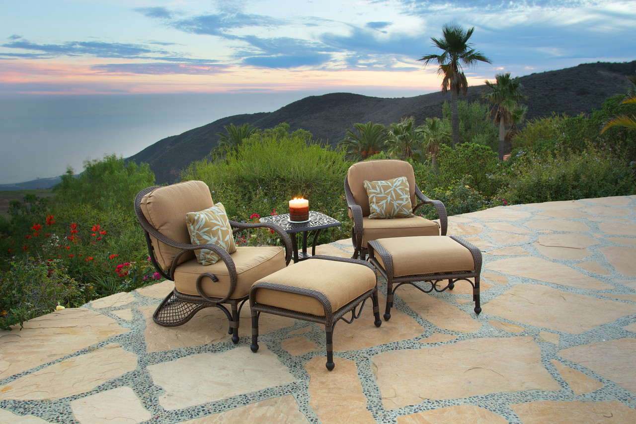 Grand Bonaire Weave Outdoor Club Chair Set of 5 Close Up Image