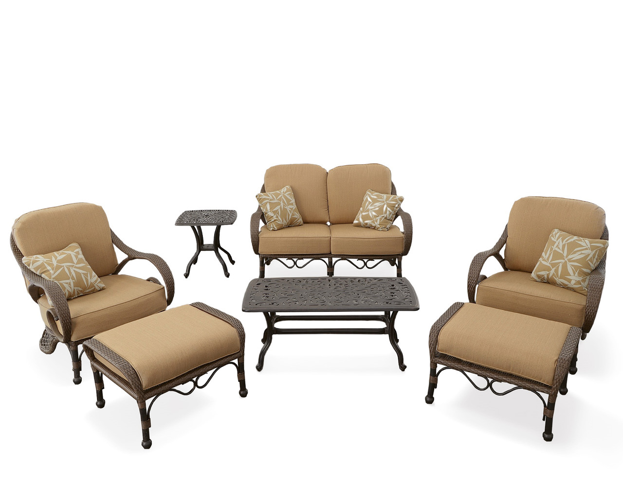 Grand Bonaire Weave Outdoor 7 Piece Outdoor Set (KIT) Close Up Image