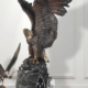 Bronze Eagle Perched on Rock 44 Inch Wide