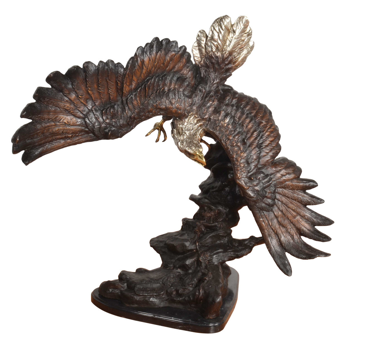 Swooping Bronze Eagle in Full Flight 38 Inch Wide Room Scene