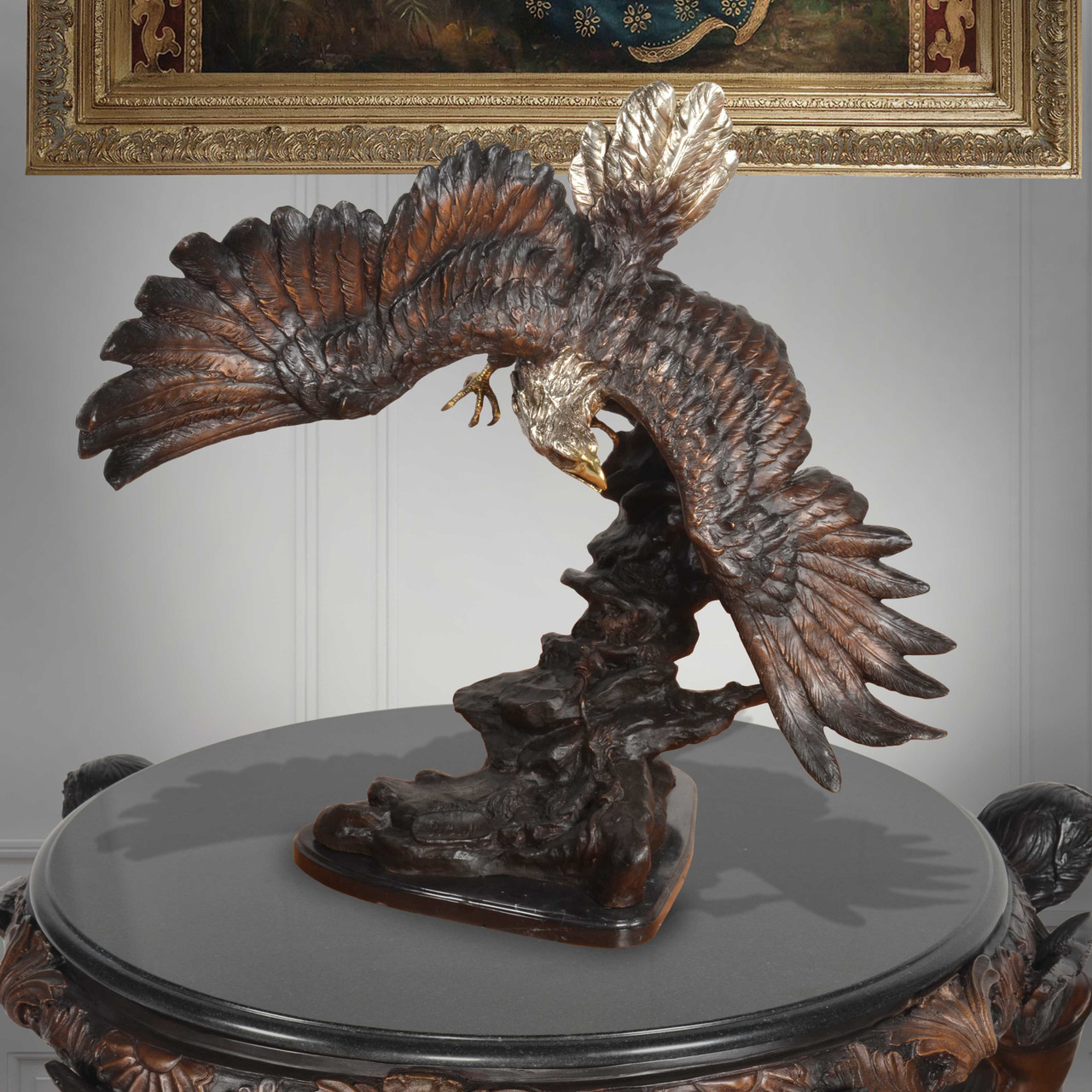 Swooping Bronze Eagle in Full Flight 38 Inch Wide