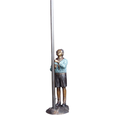 Boy Scout with Flag Pole
