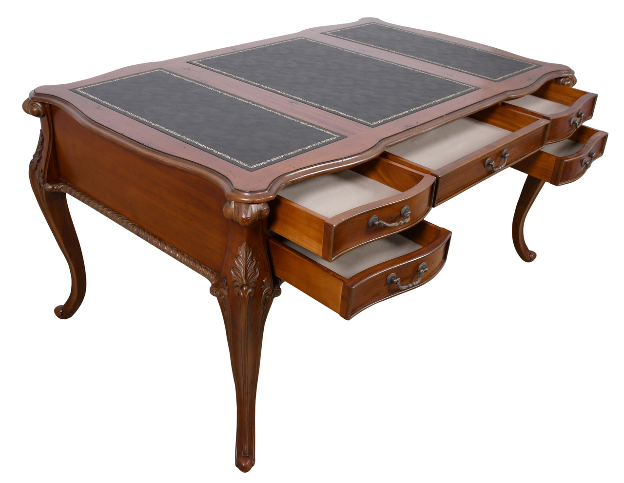 Large Mahogany Writing Desk Close Up Image