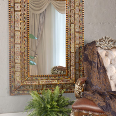 Peruvian Painted Glass  Mirror
