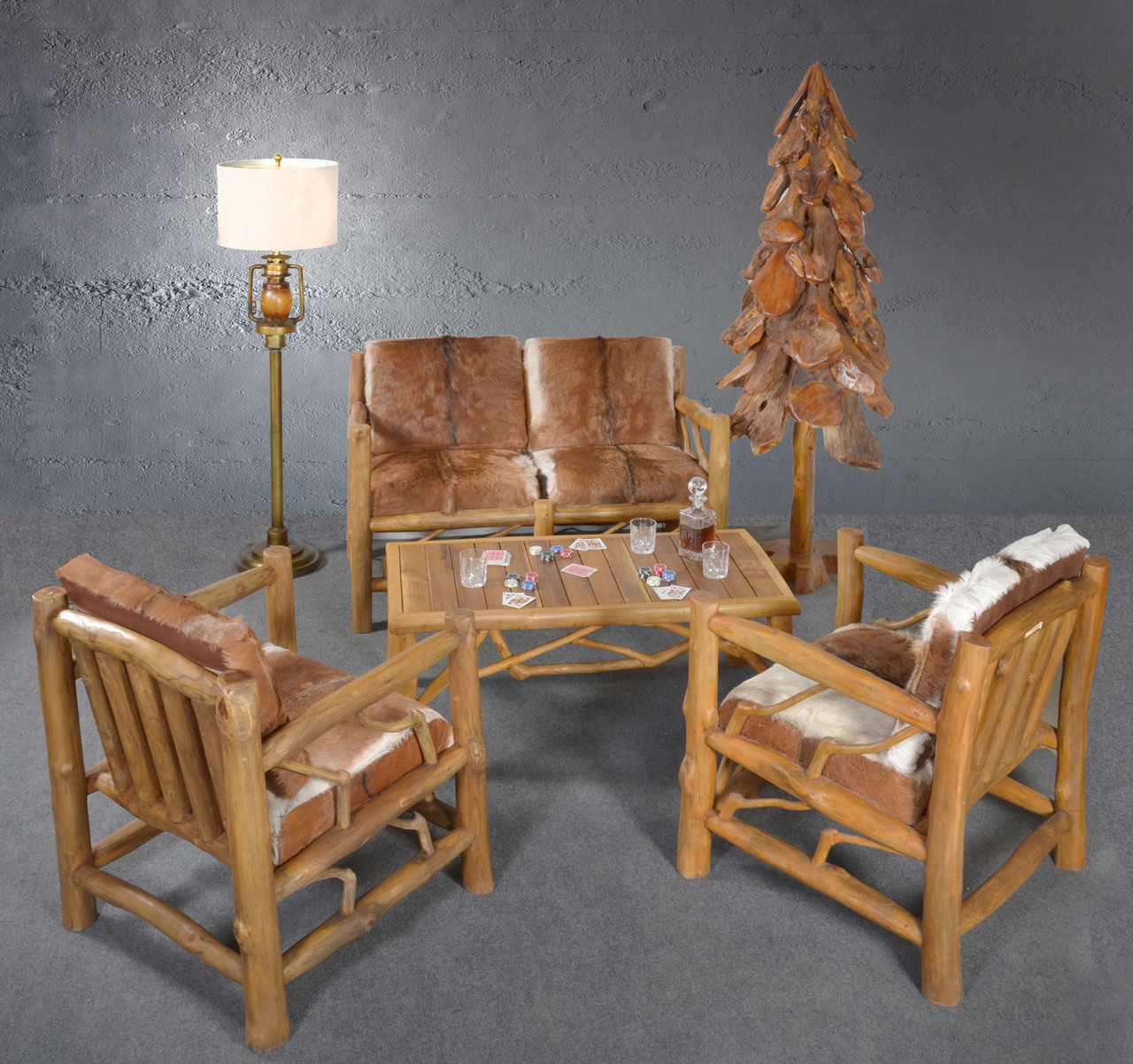 Teak Lodge Coffee Table Room Scene