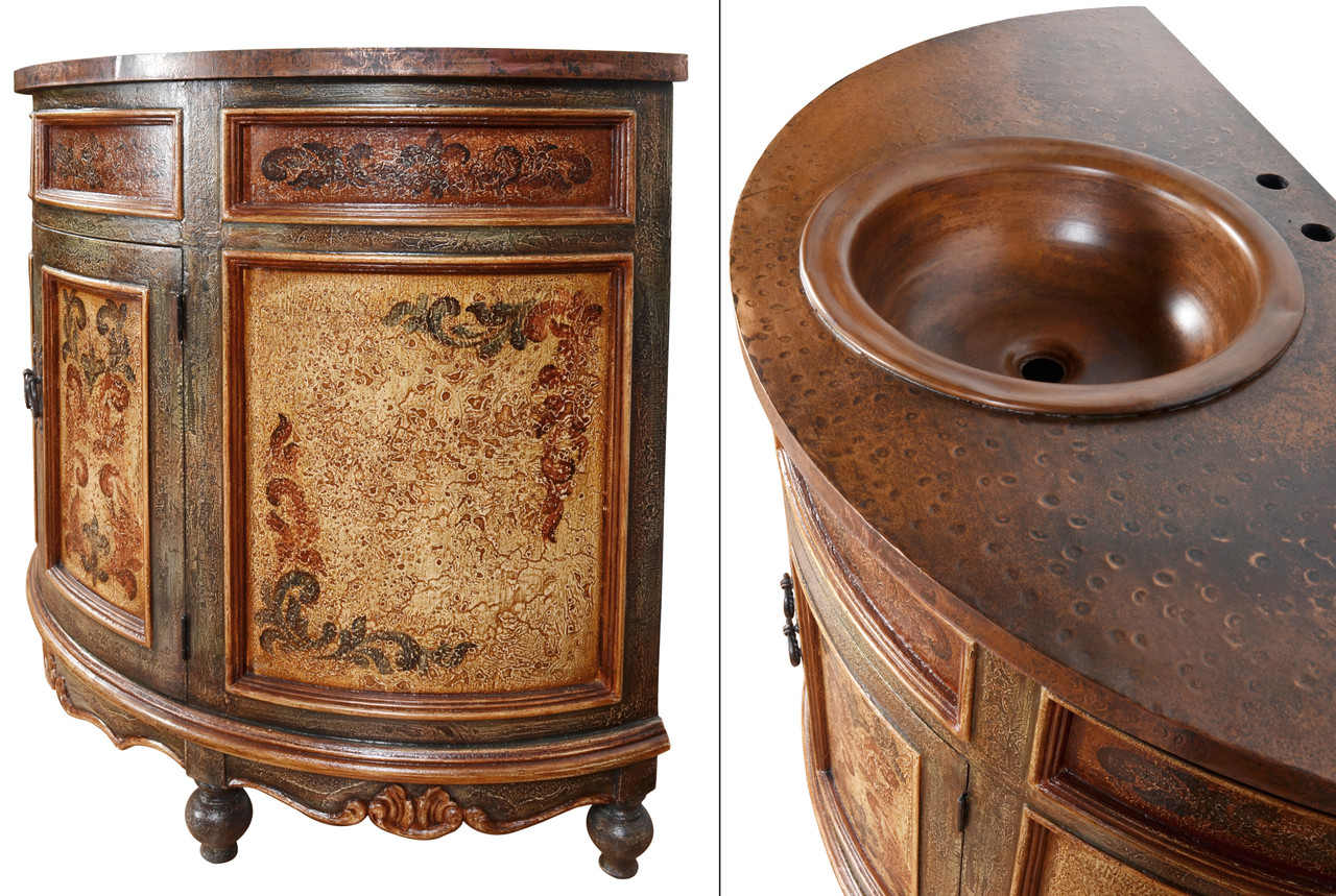 Peruvian Copper Top Vanity Close Up Image