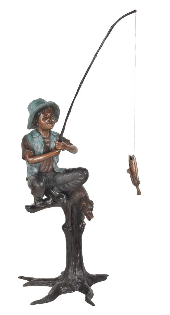 Boy Fishing from Tree 54 Inch Room Scene