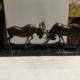 Two Moose on Marble Base