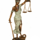 Bronze Blind Justice on Marble Base 17 Inch