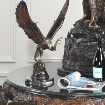 Eagle with Prey on Marble Base 22 Inch Tall