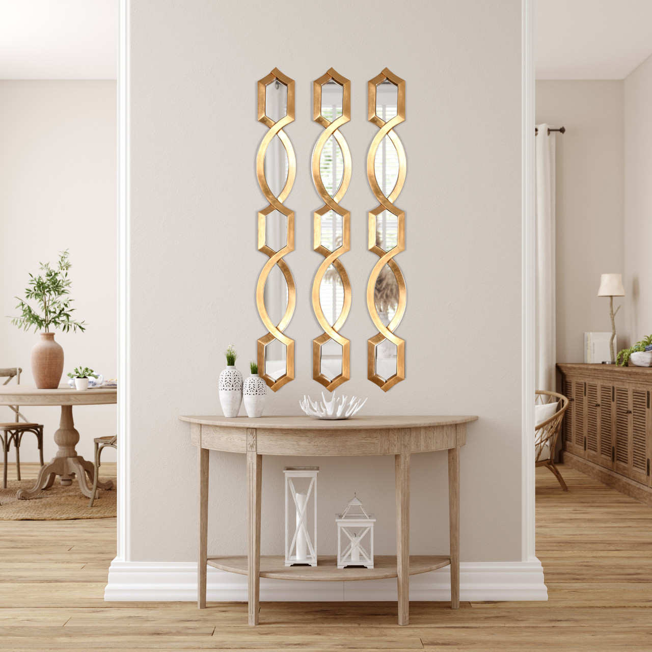 Diamond Stack Mirror Gold Room Scene