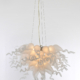 Frosted White Blown Glass Chandelier Room Scene