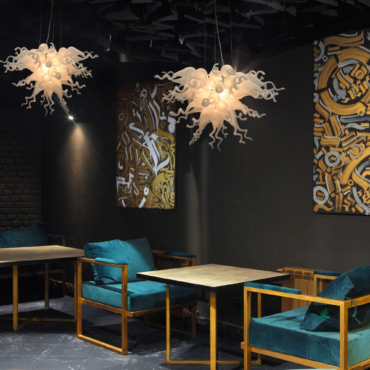 White Burst Chandelier