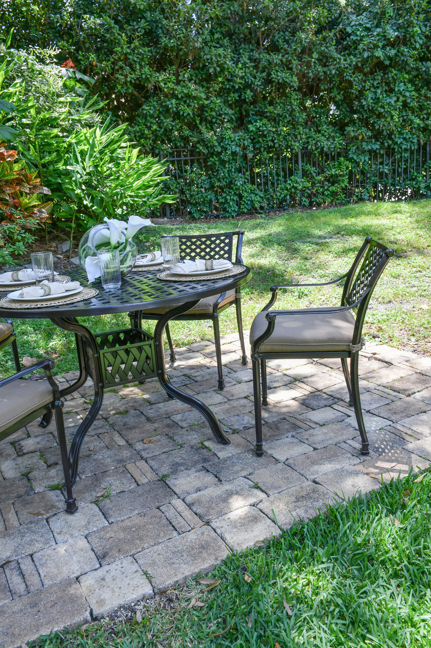 Savannah Outdoor Aluminum Dining Chair Room Scene