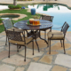 Savannah Outdoor Aluminum Round Dining Table Set of 5 (KIT)