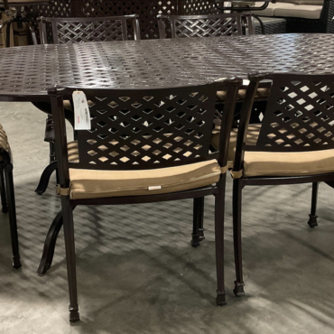 Savannah Outdoor Aluminum Oval Dining Table Set of 7 (KIT)
