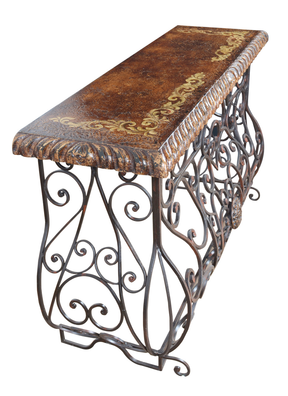 Peruvian Forged Iron Console Close Up Image