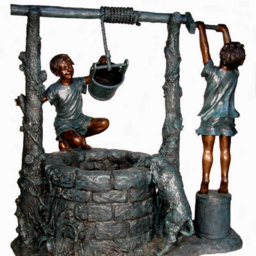 Boy at Wishing Well Fountain