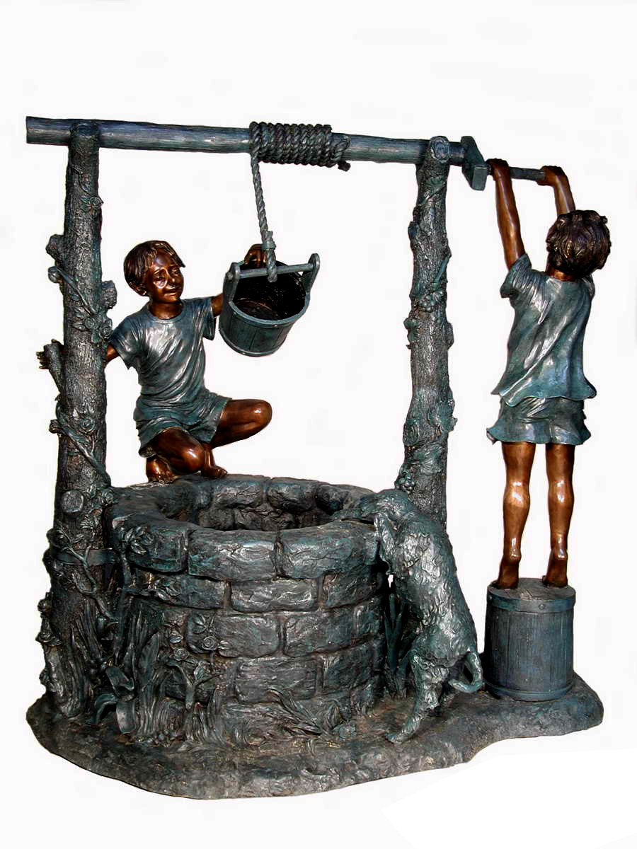 Boy at Wishing Well Fountain