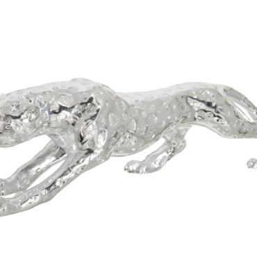 Standing Silver Leopard Large 31 Inches Long