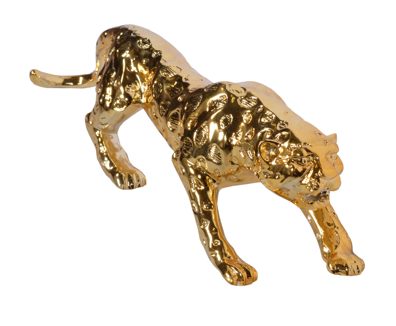 Standing Gilt Leopard 22 Inches Long Close Up Image