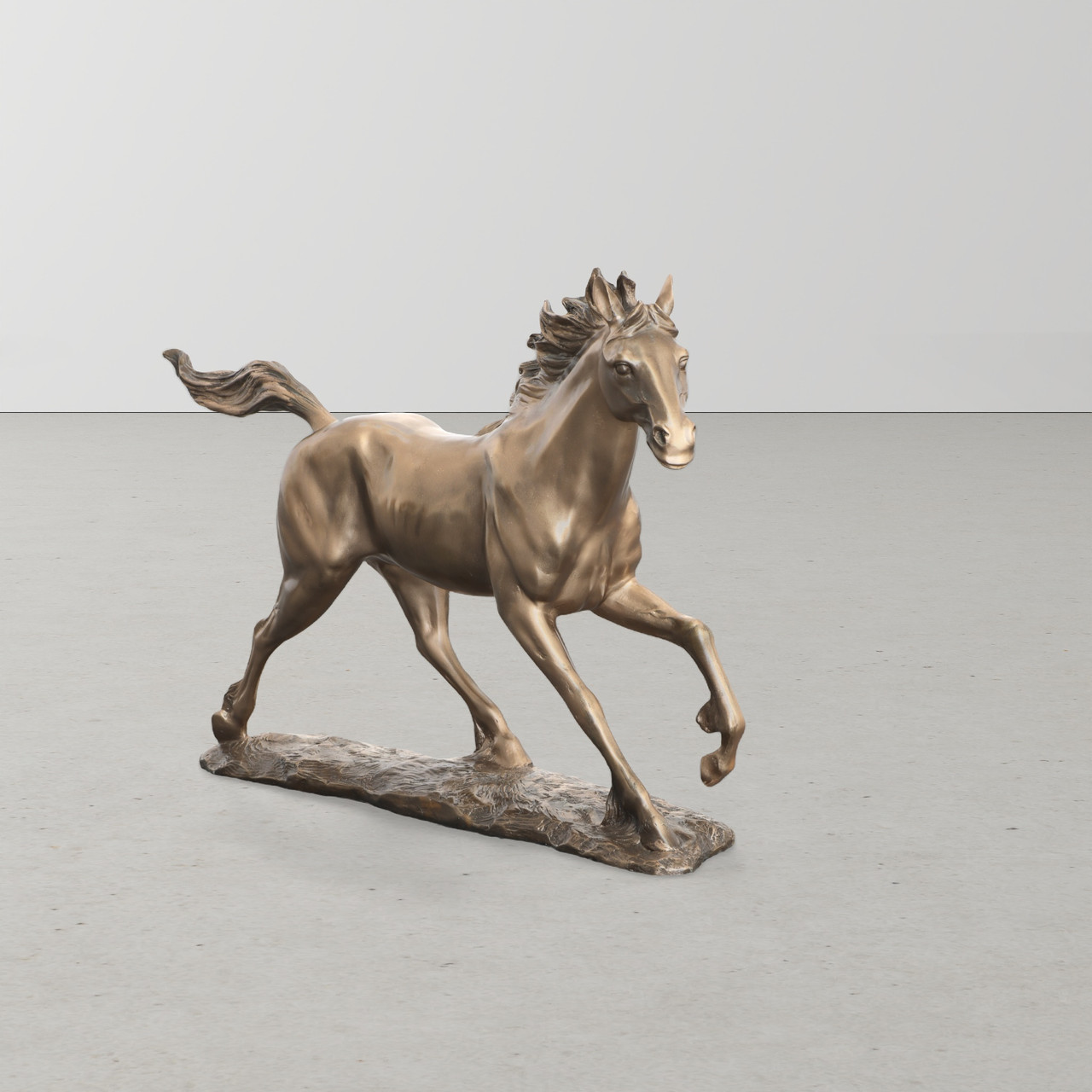 Bronzed Galloping Horse Room Scene