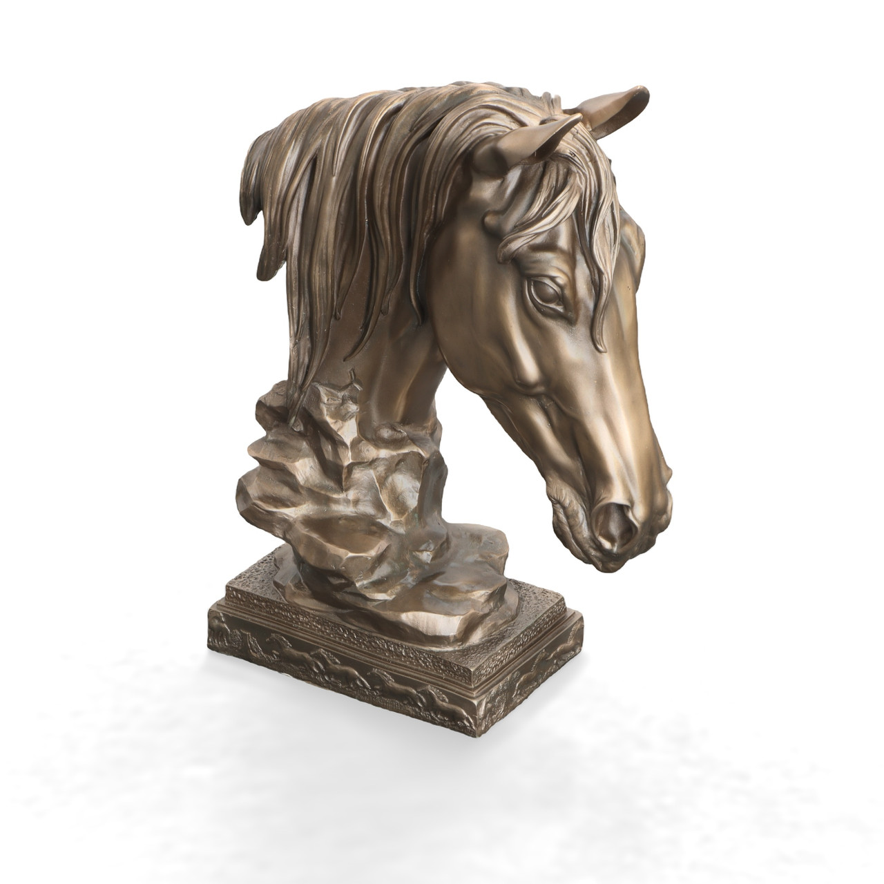 Bronzed Horse Bust Classic Room Scene