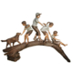 Kids and Dog on Log Bridge 130 Inch