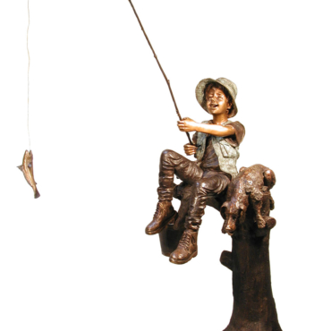 Fishing Boy on Tree Large 65 Inch