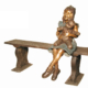 Girl with Bear on Bench