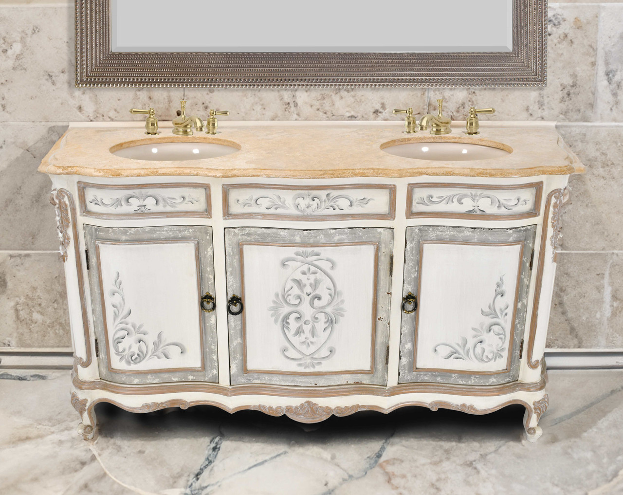 Cabo Blanco Double Sink Vanity Close Up Image