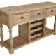 Farmhouse Console with Wine Rack in All Natural Finish