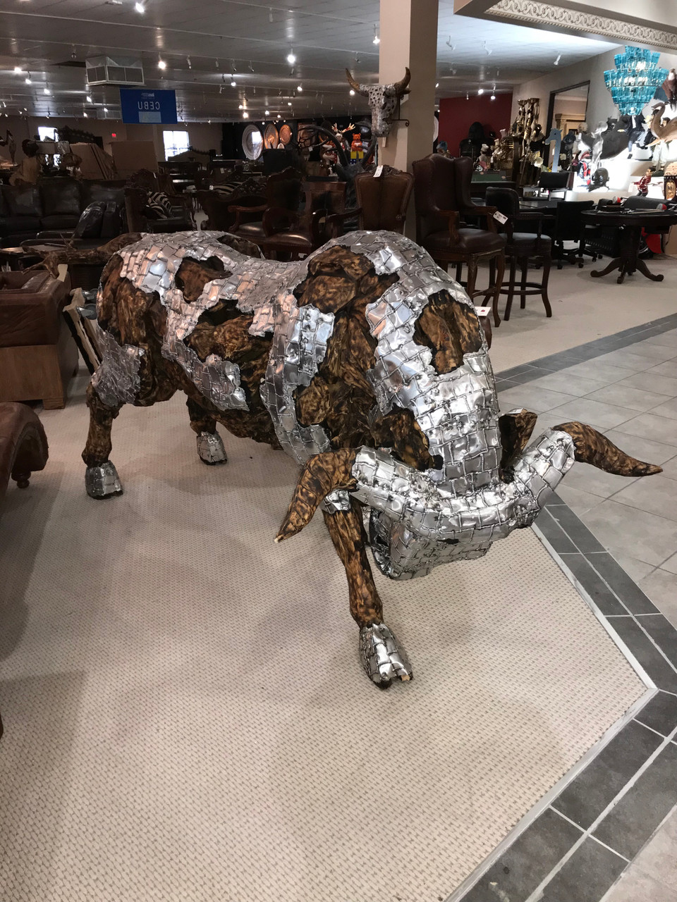 Wooden Bull with Aluminum