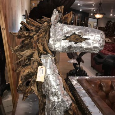 Wooden Big Horse Head with Aluminum