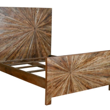 Mango Wood Solid Parquet King Bed
