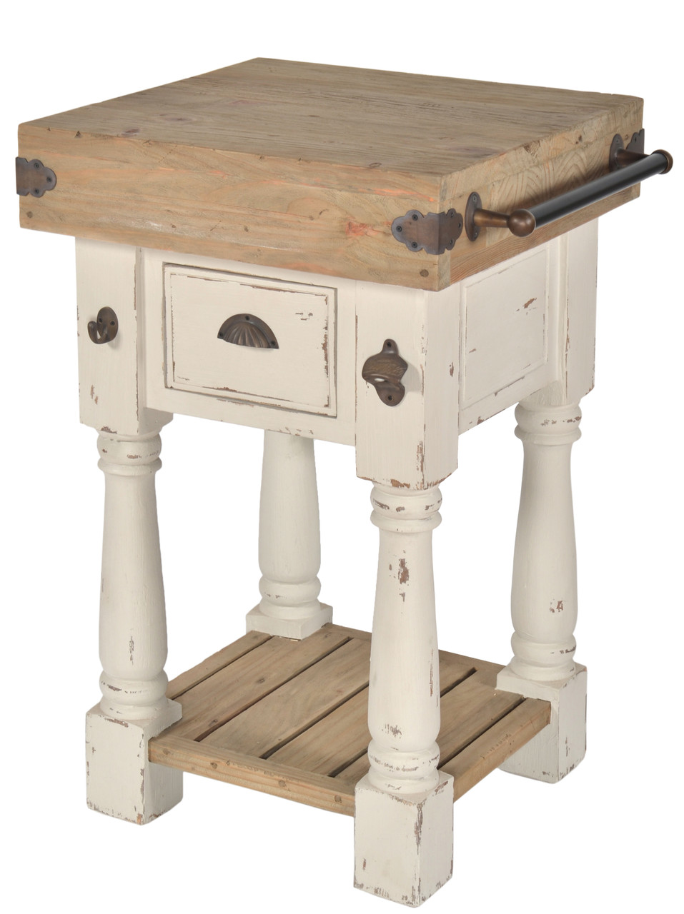 Farmhouse Island Chaulk White Work Console Small Room Scene