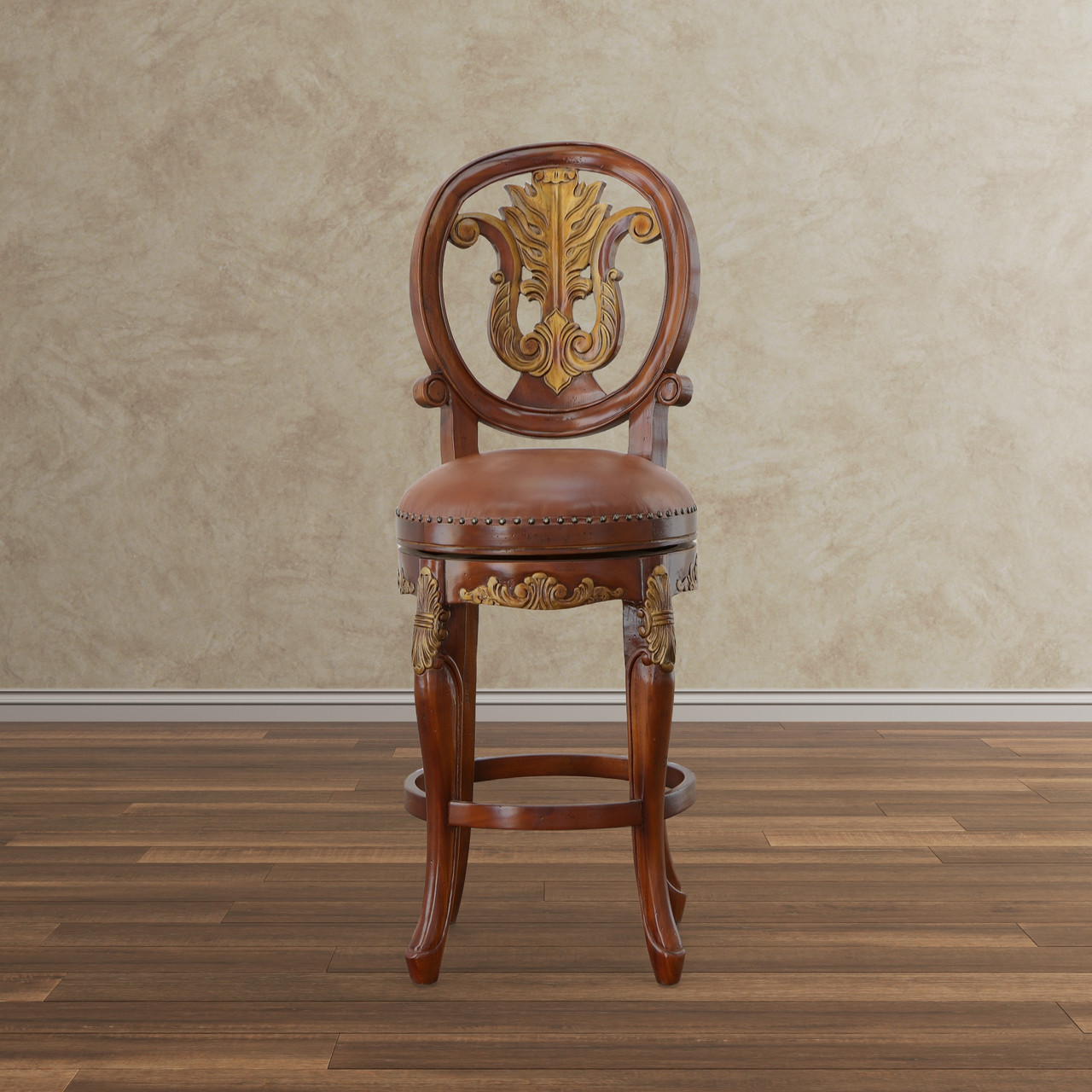 Swivel Bar Stool in Vintage Estate Finish Room Scene