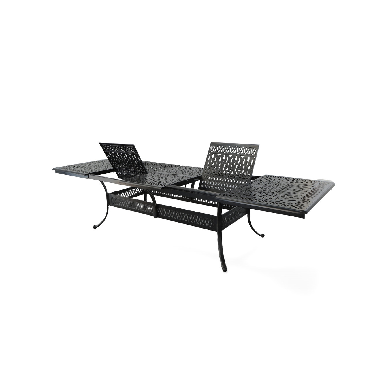 Elisabeth 132X48 Aluminum  Rectangular Extension Table Close Up Image