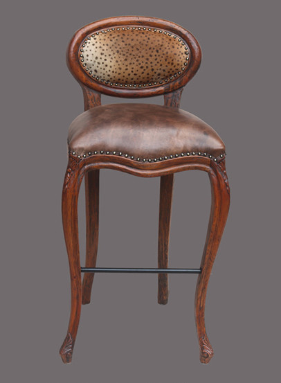 Safari Oval Bar Stool   Leopard