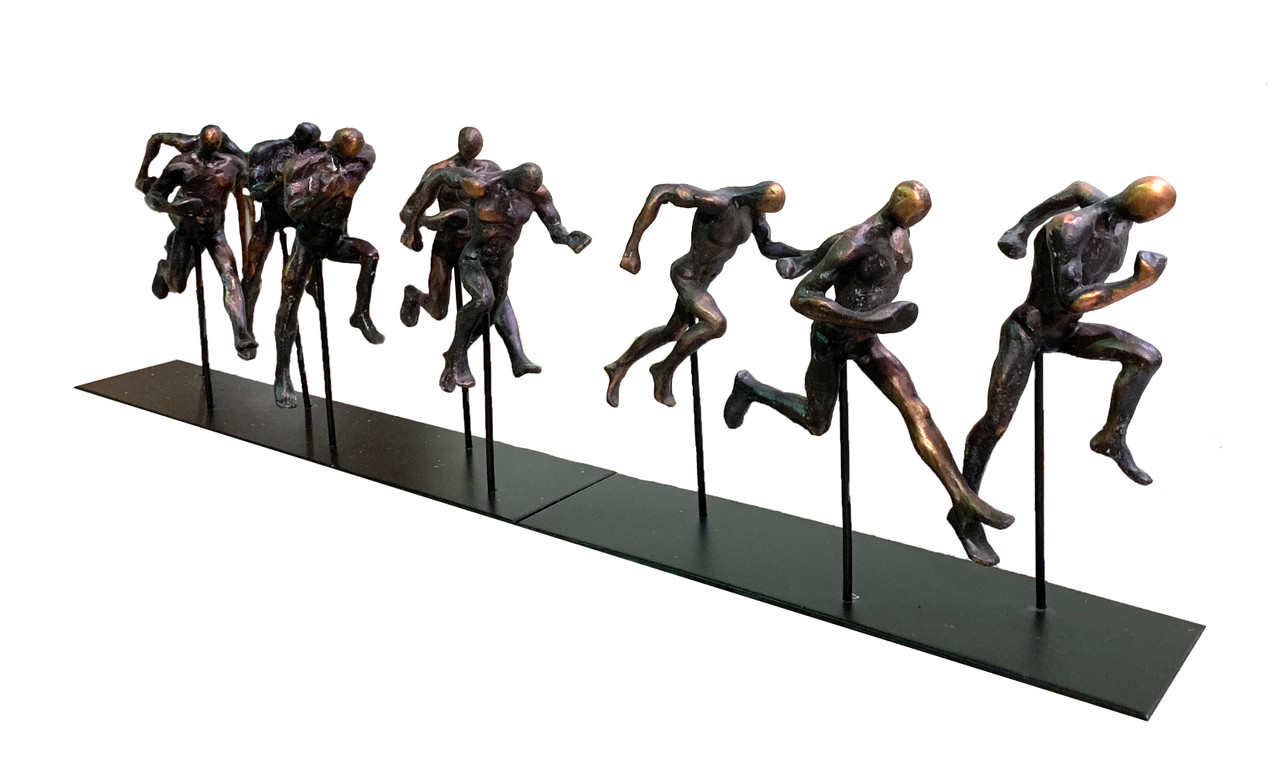 Running Men on Metal Stand Set of 2 Room Scene