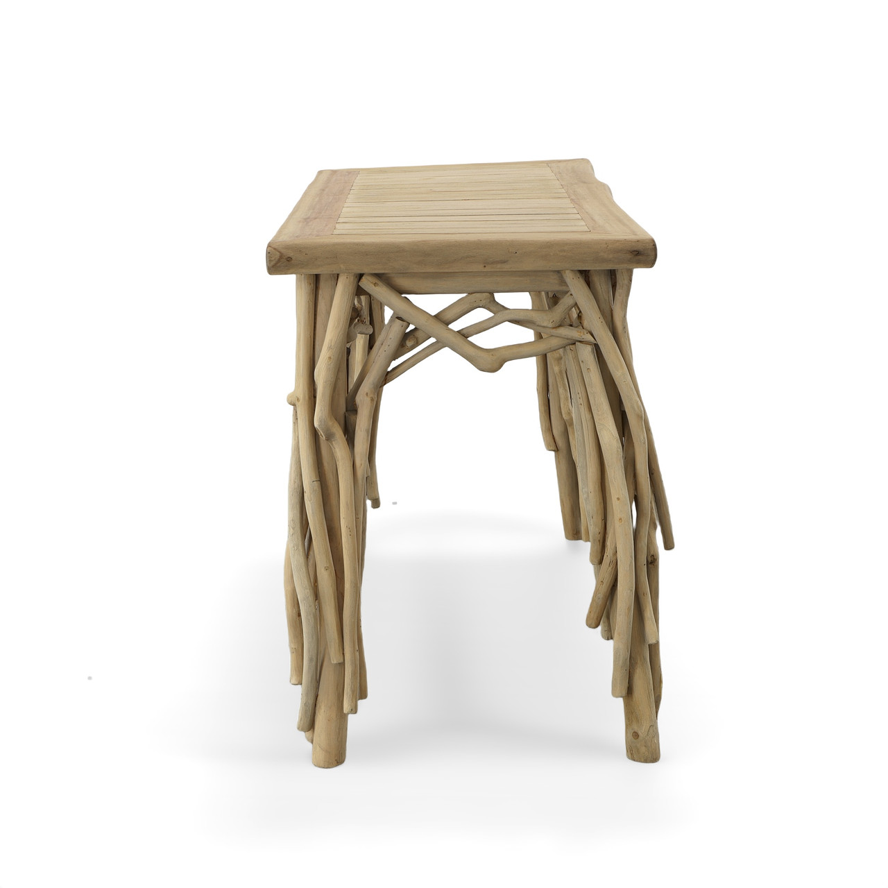 Natural Teak Branch Grizzly Adams Console Table 56 Inches Close Up Image