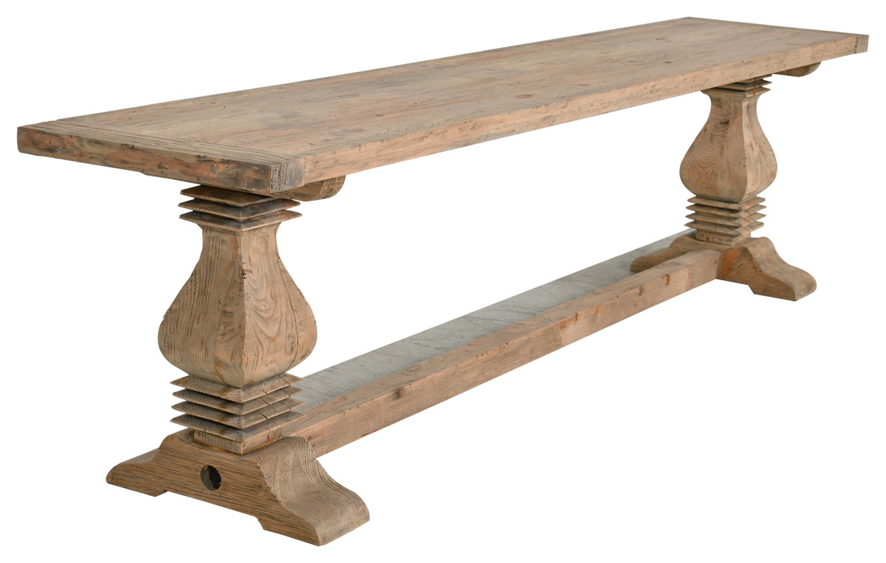 American Farmhouse Reclaimed  Wood Bench Close Up Image