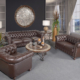 Classic Chesterfield Brown Sofa Set of 3 (KIT)