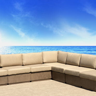 Mountain Studio Modern Rustic Outdoor 7 Pce Sectional Sofa Set