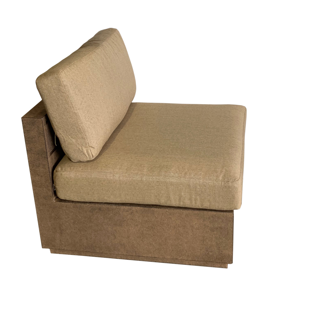 Mountain Studio Modern Rustic Outdoor Armless Single Seater with Cushion Room Scene