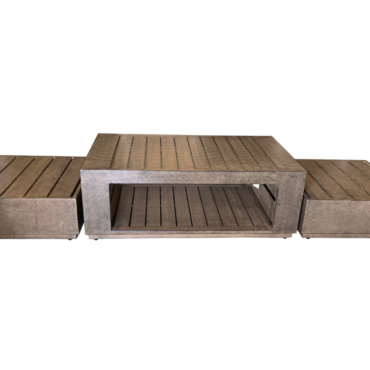 Mountain Studio Outdoor Table Coffee Set of 3, Aluminum