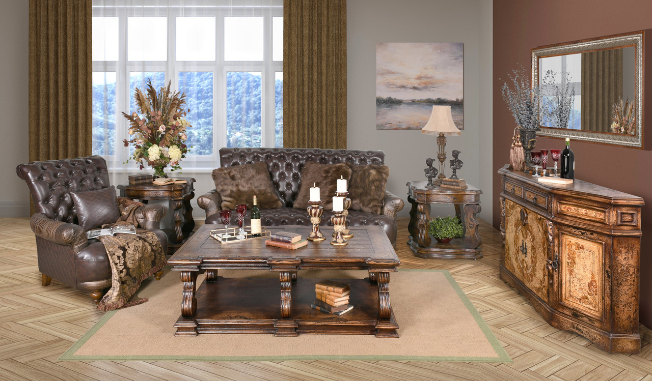 Inca Coffee Table Set of 3 Room Scene