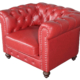 Classic Chesterfield Chair Red