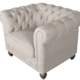 Classic Chesterfield Dark Linen Chair
