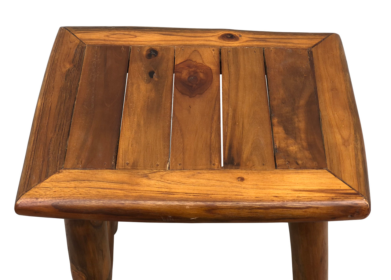 Adirondack Teak Counter Stool Close Up Image